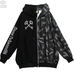 LISTEN FLAVOR Bat Double Zipper Hoodie