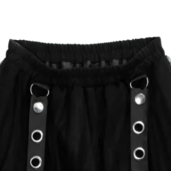 LISTEN FLAVOR Belt Equipped Fluffy Tulle Skirt