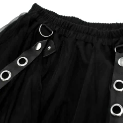 LISTEN FLAVOR Belt Equipped Fluffy Tulle Skirt