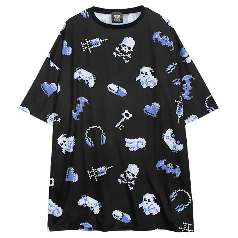 LISTEN FLAVOR 8bit Full Graphic Big T-Shirt