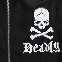 LISTEN FLAVOR Black 8-Bit Skull Anorak Jacket