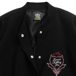 LISTEN FLAVOR Black Devil Heart Leather Sleeve Sutajan