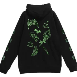 LISTEN FLAVOR Black Graffiti Zip Hoodie