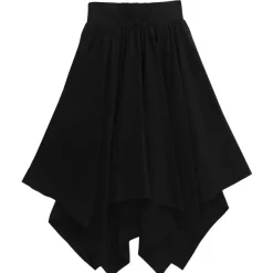 LISTEN FLAVOR Black Lace-Up Hemline Skirt