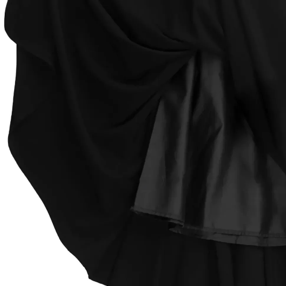 LISTEN FLAVOR Black Lace-Up Hemline Skirt