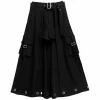 LISTEN FLAVOR Black Layered Eyelet Skirt w/ Shorts