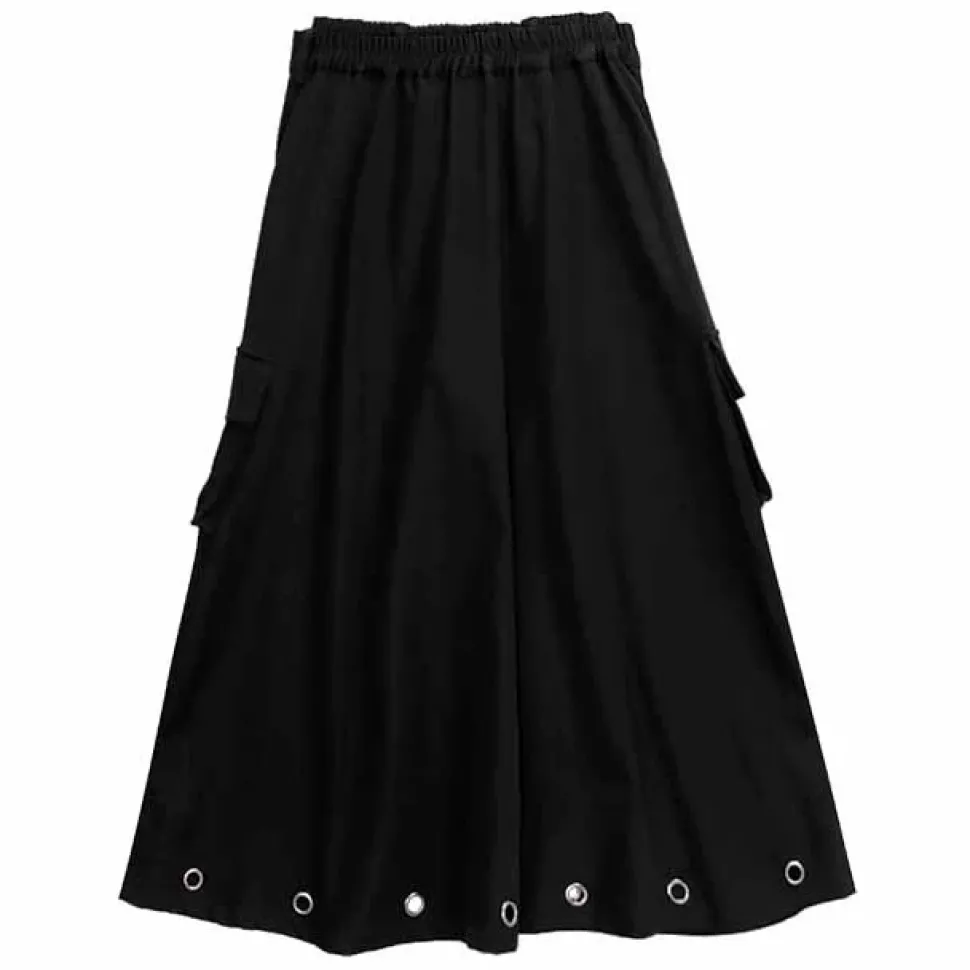 LISTEN FLAVOR Black Layered Eyelet Skirt w/ Shorts