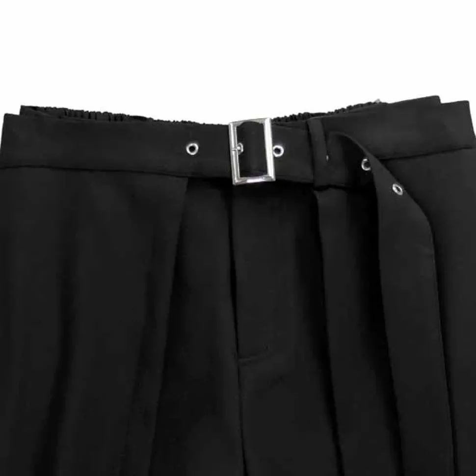 LISTEN FLAVOR Black Layered Eyelet Skirt w/ Shorts