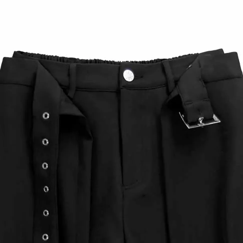 LISTEN FLAVOR Black Layered Eyelet Skirt w/ Shorts