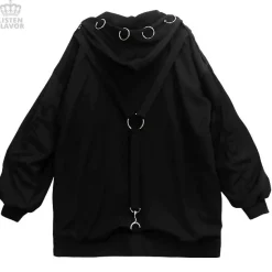 LISTEN FLAVOR Black Parachute Hood Blouson w/ Harness Belt