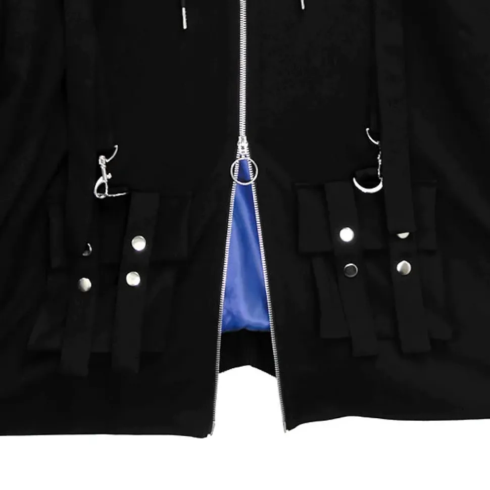 LISTEN FLAVOR Black Parachute Hood Blouson w/ Harness Belt