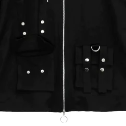 LISTEN FLAVOR Black Parachute Hood Blouson w/ Harness Belt
