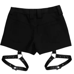 LISTEN FLAVOR Black Shorts w/ Harness Garter Belt