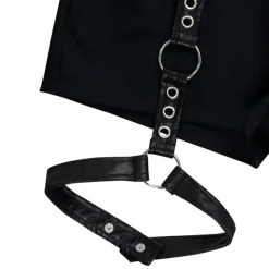 LISTEN FLAVOR Black Shorts w/ Harness Garter Belt