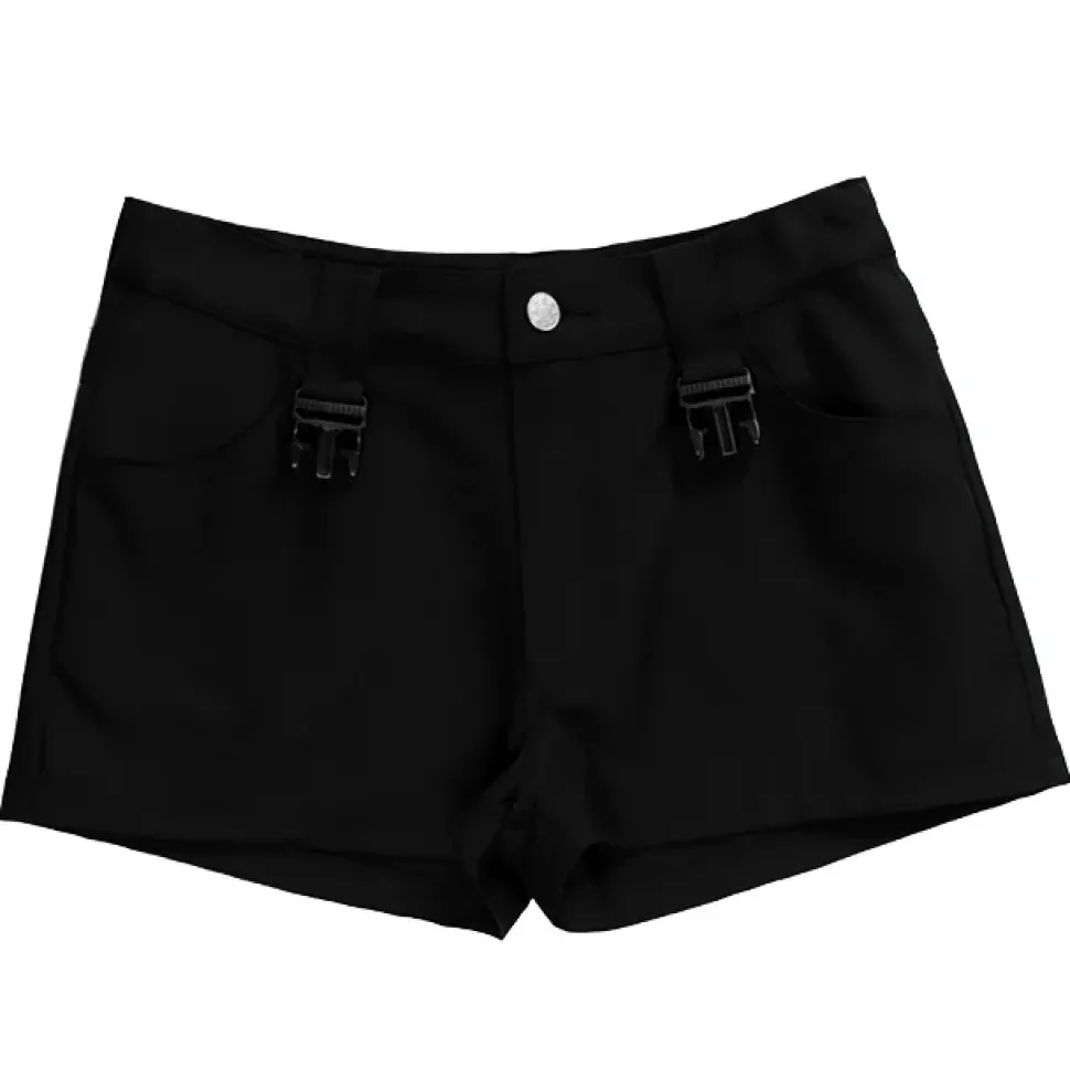 LISTEN FLAVOR Black Shorts w/ Harness Garter Belt