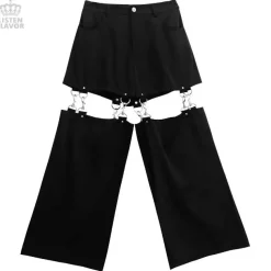 LISTEN FLAVOR Black Zettai Ryoiki Detachable Pants