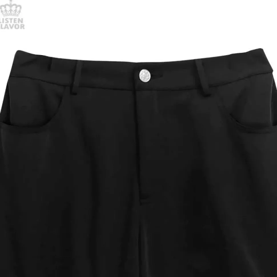 LISTEN FLAVOR Black Zettai Ryoiki Detachable Pants