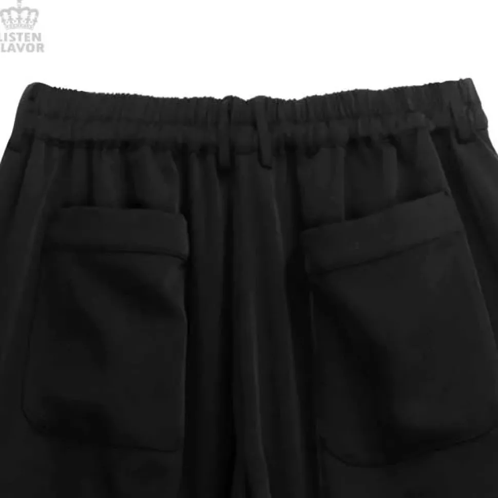 LISTEN FLAVOR Black Zettai Ryoiki Detachable Pants