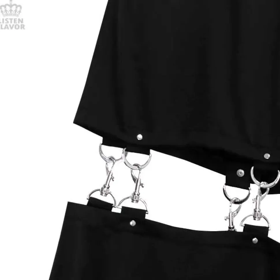 LISTEN FLAVOR Black Zettai Ryoiki Detachable Pants