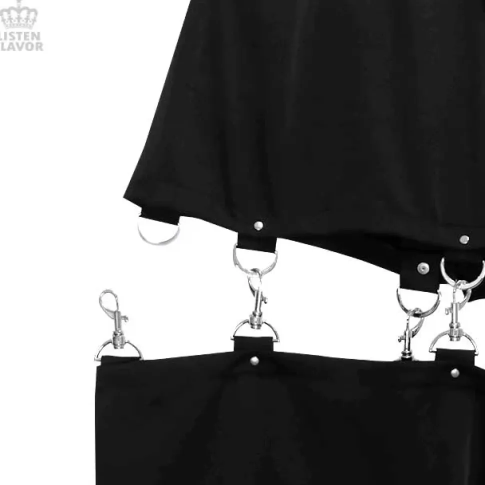 LISTEN FLAVOR Black Zettai Ryoiki Detachable Pants