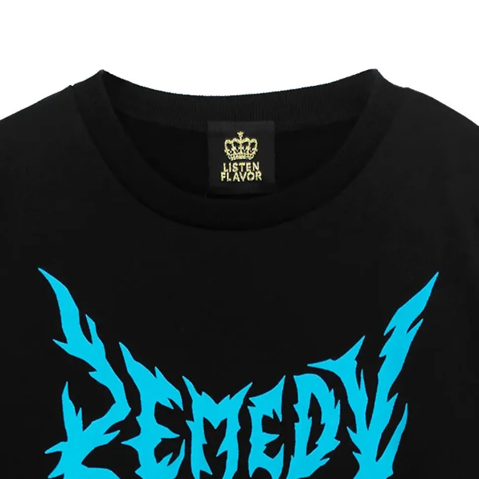 LISTEN FLAVOR Blue Rose Capsule Sweatshirt Black