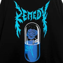 LISTEN FLAVOR Blue Rose Capsule Sweatshirt Black