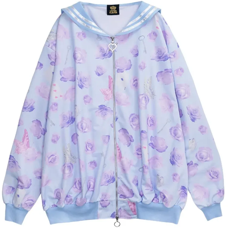 LISTEN FLAVOR Blue Rose Sailor Blouson