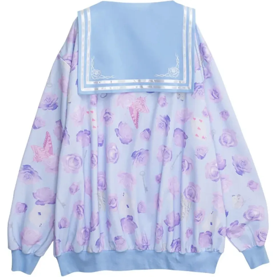 LISTEN FLAVOR Blue Rose Sailor Blouson