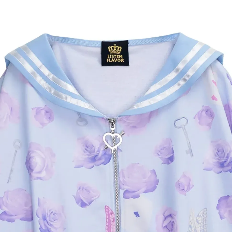 LISTEN FLAVOR Blue Rose Sailor Blouson