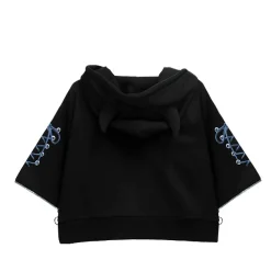 LISTEN FLAVOR Bondage Horn 2-Way Cropped Hoodie