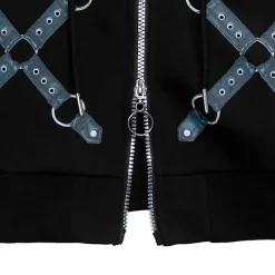 LISTEN FLAVOR Bondage Horn 2-Way Cropped Hoodie