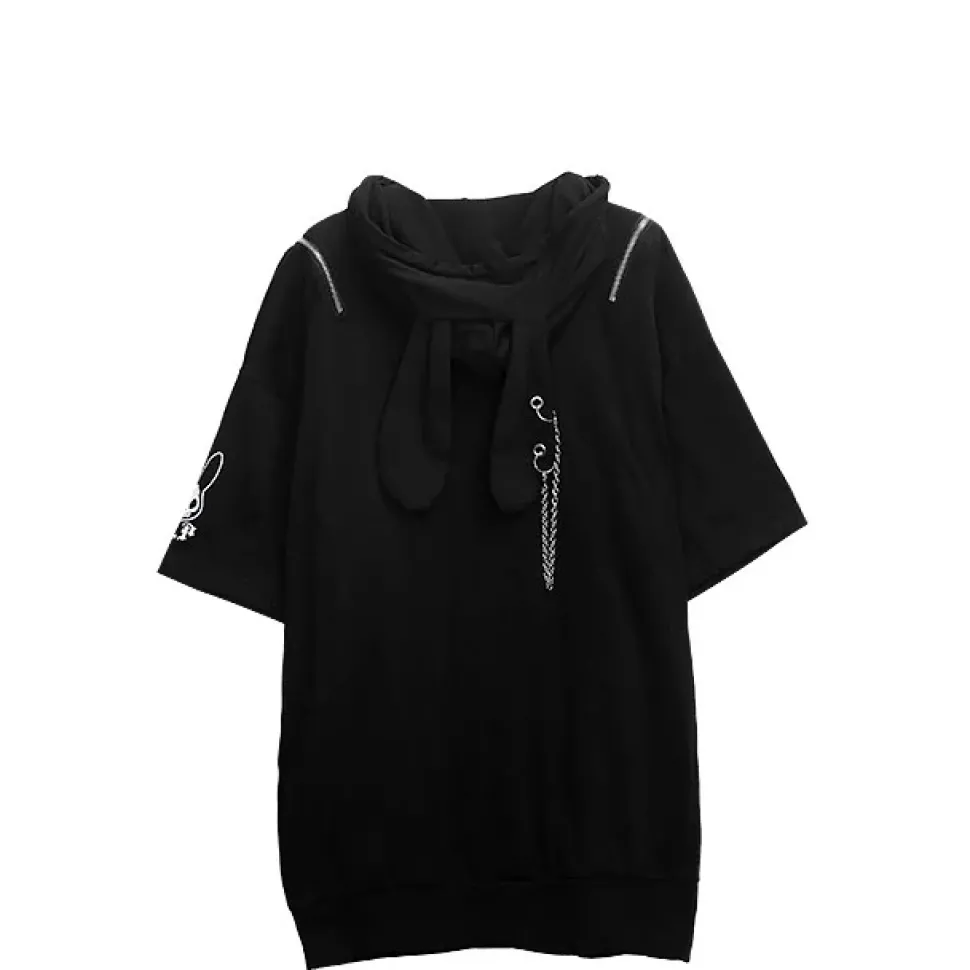 LISTEN FLAVOR Bunny Ear Ghost Hoodie