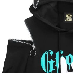 LISTEN FLAVOR Bunny Ear Ghost Hoodie