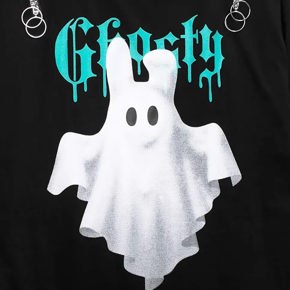 LISTEN FLAVOR Bunny Ear Ghost Hoodie