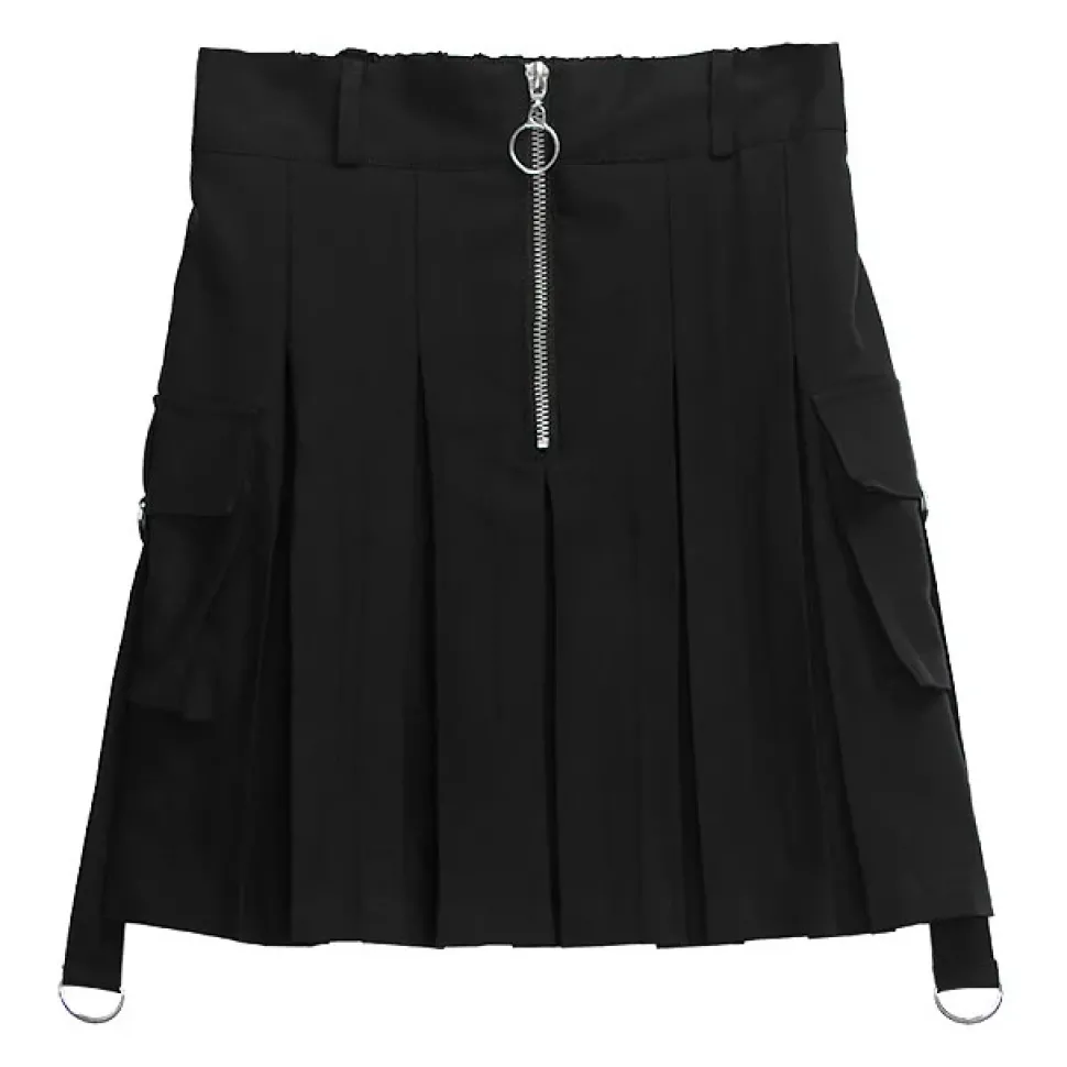 LISTEN FLAVOR Cargo Pocket Pleated Skirt