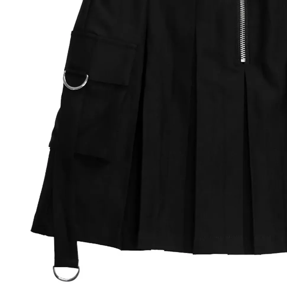 LISTEN FLAVOR Cargo Pocket Pleated Skirt