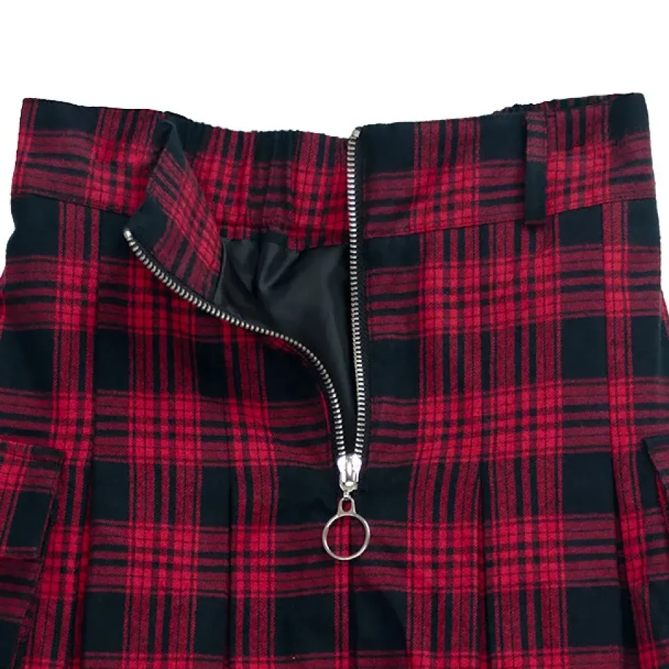 LISTEN FLAVOR Cargo Pocket Pleated Skirt