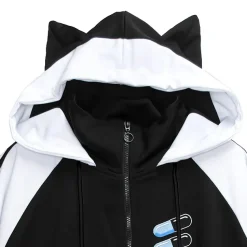 LISTEN FLAVOR Cat Ear Capsule Mesh Jersey Hoodie