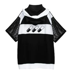 LISTEN FLAVOR Cat Ear Capsule Mesh Jersey Hoodie