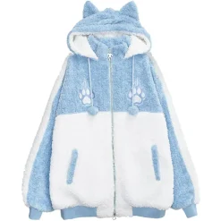 LISTEN FLAVOR Cat Ear Fire Boa Blouson