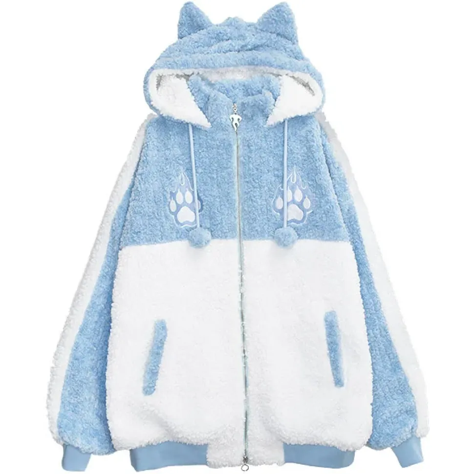 LISTEN FLAVOR Cat Ear Fire Boa Blouson