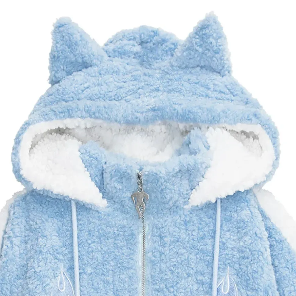 LISTEN FLAVOR Cat Ear Fire Boa Blouson