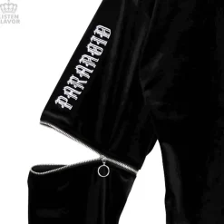 LISTEN FLAVOR Cat Eye Velour Half-Zip Pullover