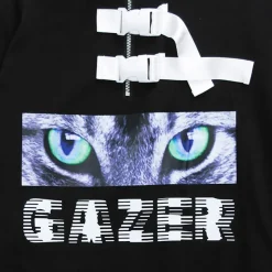 LISTEN FLAVOR Cat is Watching Half-Zip Pullover