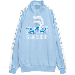 LISTEN FLAVOR Cat is Watching Half-Zip Pullover