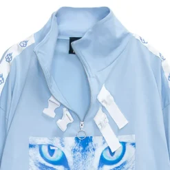 LISTEN FLAVOR Cat is Watching Half-Zip Pullover