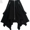 LISTEN FLAVOR Center Zip Hemline Skirt w/ Strap