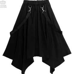 LISTEN FLAVOR Center Zip Hemline Skirt w/ Strap