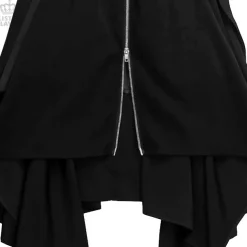 LISTEN FLAVOR Center Zip Hemline Skirt w/ Strap
