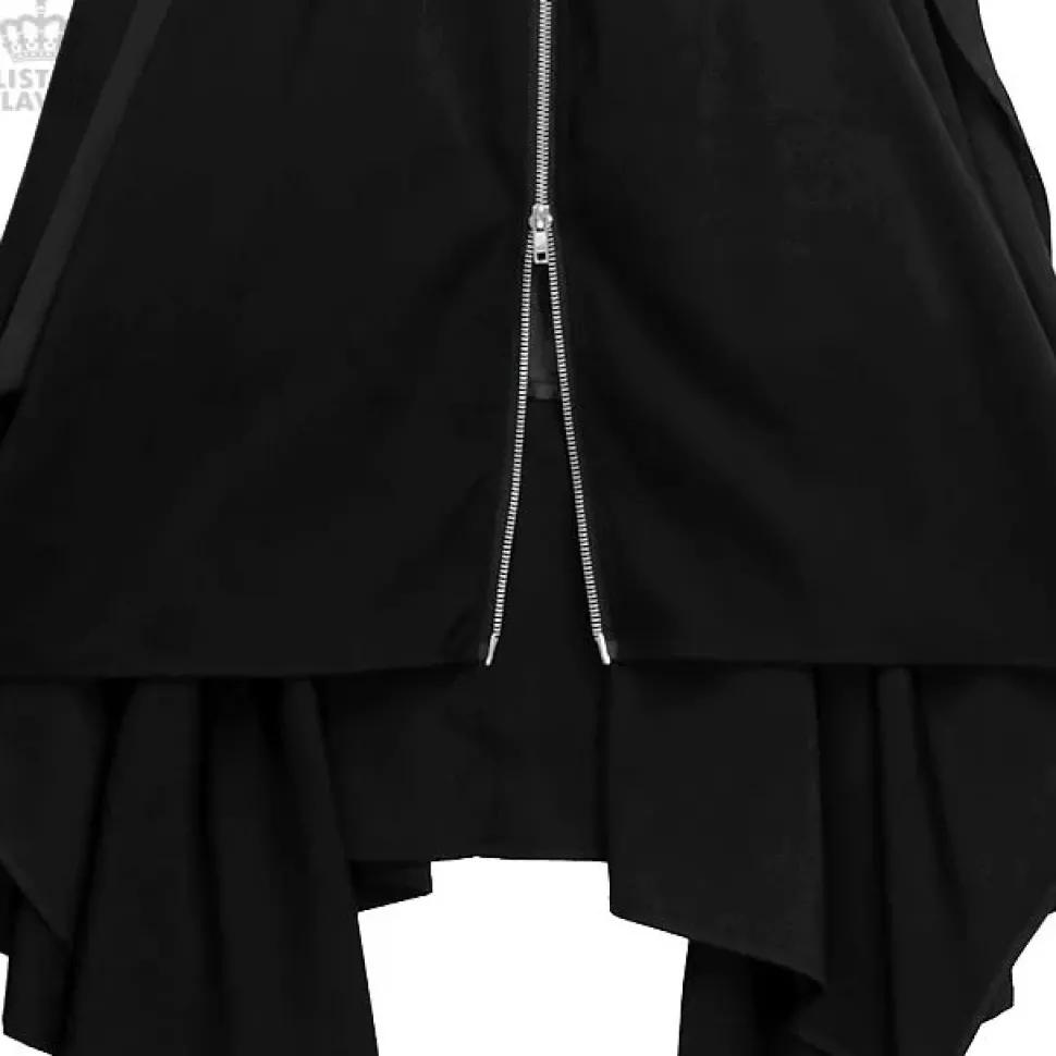 LISTEN FLAVOR Center Zip Hemline Skirt w/ Strap